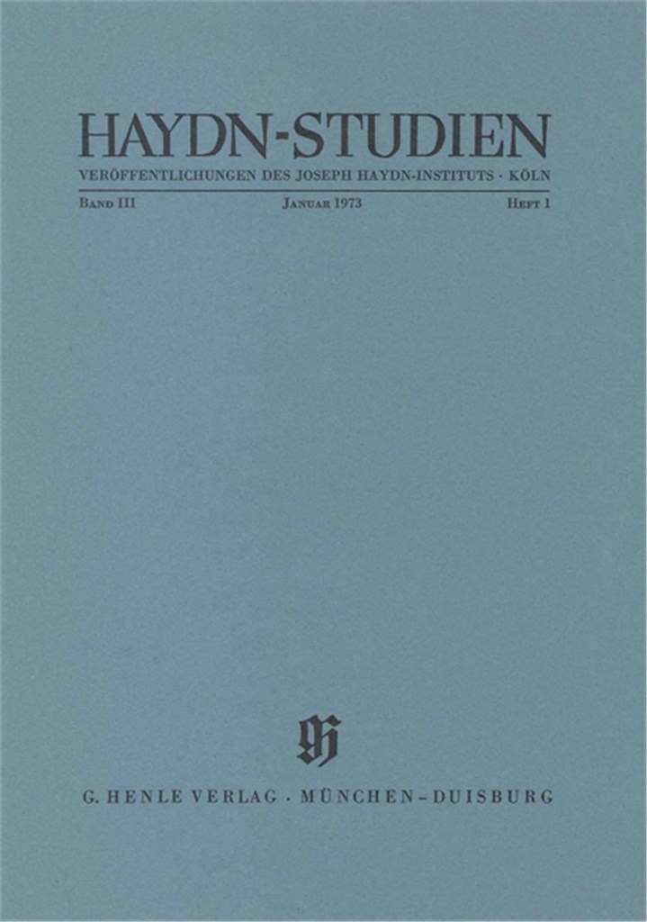 Haydn-Studien Bd. 3 Heft 1